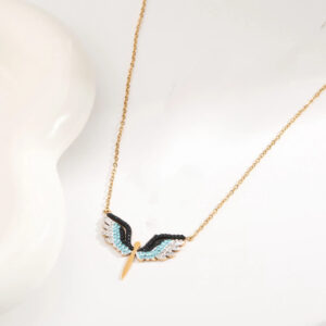 Collier Ailes d’Ange & Phénix – Pendentif Symbolique en Acier Inoxydable
