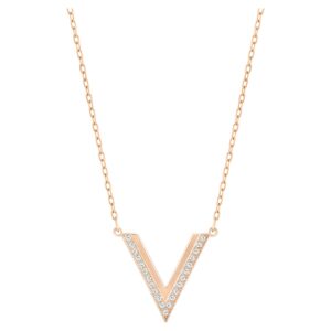 Collier Lettre V – Chaîne Fine en Acier Inoxydable avec Pendentif Cristal Micro-Incrusté Orné de Strass, Style Clavicule Raffiné
